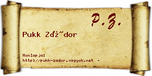 Pukk Zádor névjegykártya